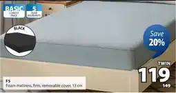 JYSK F5 Foam mattress, firm, removable cover offer