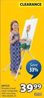 JYSK ARTICO Wooden travel easel collapseable, with carry bag offer