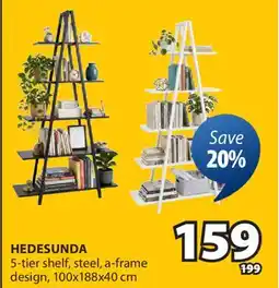 JYSK HEDESUNDA 5-tier shelf, steel, a-frame design offer