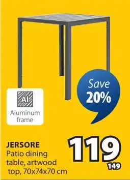 JYSK JERSORE Patio dining table, artwood top offer