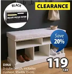 JYSK DINA 3-cube bench offer