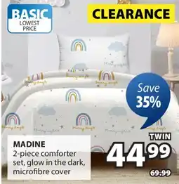 JYSK MADINE 2-piece comforter set, glow in the dark, microfibre cover offer