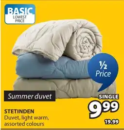 JYSK STETINDEN Duvet, light warm, assorted colours offer