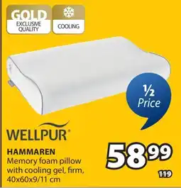 JYSK WELLPUR HAMMAREN Memory foam pillow with cooling gel offer