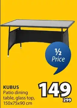 JYSK KUBUS Patio dining table, glass top offer