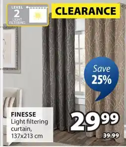 JYSK FINESSE Light filtering curtain offer