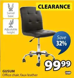 JYSK GUSUM Office chair, faux leather offer