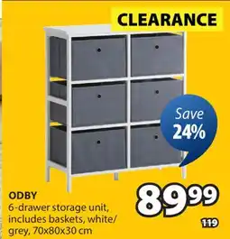 JYSK ODBY 6-drawer storage unit offer