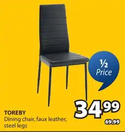 JYSK TOREBY Dining chair, faux leather, steel legs offer