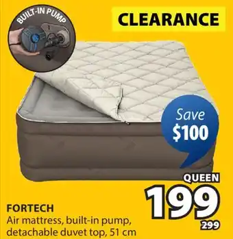 JYSK FORTECH Air mattress, built-in pump, detachable duvet top offer
