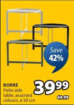 JYSK BORRE Patio side table, assorted colours offer