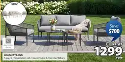 JYSK HOLMESTRAND 5-piece conversation set, 3 seater sofa, 2 chairs & 2 tables offer