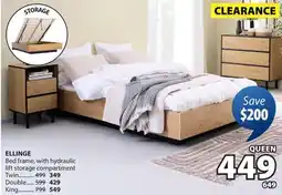 JYSK ELLINGE Bed frame with hydraulic lift storage compartment offer