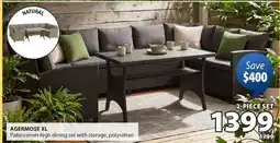 JYSK AGERMOSE XL Patio corner high dining set with storage polyrattan offer
