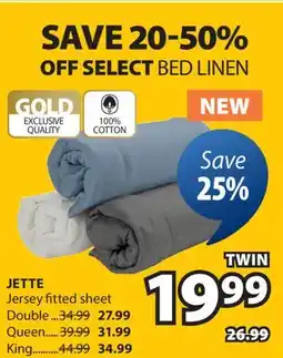 JYSK JETTE Jersey fitted sheet offer
