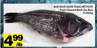 Supermarché PA BAR RAYÉ NOIR FRAIS NÉTTOYÉ | Fresh Cleaned Black Sea Bass offer