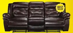 Leon's Cooper Leather Reclining Sofa - Brown offer