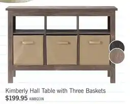 The Brick Kimberly 47.25 Hall Table with Three Baskets - Beige offer