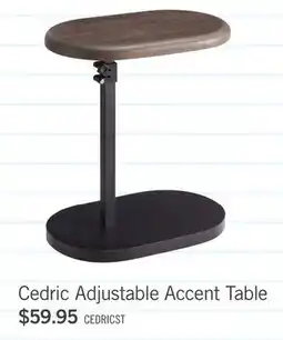 The Brick Cedric 18 Adjustable Accent Table – Walnut Oak and Black offer