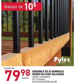 Matério ENSEMBLE DE 30 BARREAUX RONDS EN ACIER GALVANISÉ PYLEX offer