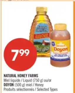 Pharmaprix NATURAL HONEY FARMS Miel Liquid (750 g) or DOYON (500 g) Honey offer