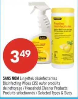 Pharmaprix NO NAME Disinfecting Wipes (35) or Household Cleaner Products offer