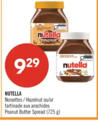 Pharmaprix NUTELLA Hazelnut or Peanut Butter Spread offer