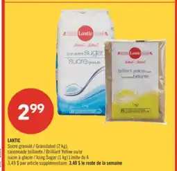 Pharmaprix LANTIC Granulated Sugar (2 kg), Brilliant Yellow Brown Sugar or Icing Sugar (1 kg) offer