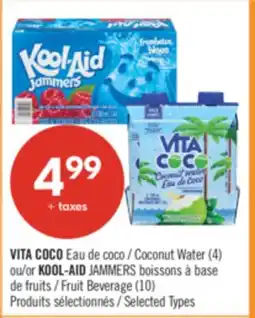 Pharmaprix VITA COCO Coconut Water (4) or KOOL-AID JAMMERS Fruit Beverage (10) offer