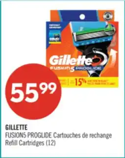 Pharmaprix GILLETTE FUSION5 PROGLIDE Refill Cartridges offer