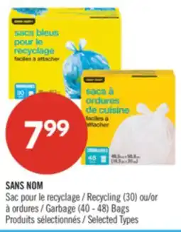 Pharmaprix NO NAME Recycling (30) or Garbage (40 - 48) Bags offer