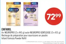 Pharmaprix ENFAMIL A+ NEUROPRO (2 x 445 g) or NEUROPRO GENTLEASE (2 x 431 g) Infant Formula Powder Refill offer