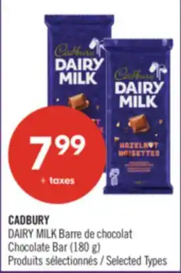 Pharmaprix CADBURY Chocolate Bar offer