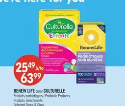 Pharmaprix RENEW LIFE or CULTURELLE Probiotic Products offer