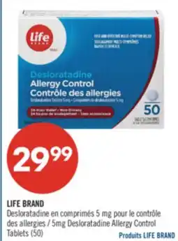 Pharmaprix LIFE BRAND 5mg Desloratadine Allergy Control Tablets (50) offer