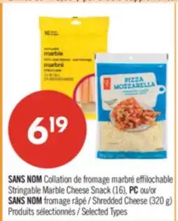Pharmaprix NO NAME Stringable Marble Cheese Snack (16), PC or NO NAME Shredded Cheese (320 g) offer