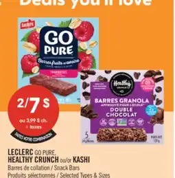 Pharmaprix LECLERC GO PURE, HEALTHY CRUNCH or KASHI Snack Bars offer