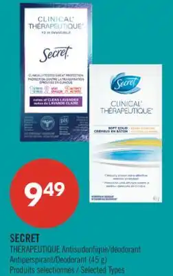 Pharmaprix SECRET Antiperspirant/Deodorant offer