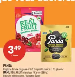 Pharmaprix PANDA Soft Original Licorice (170 g) or DARE REAL FRUIT Candy (180 g) offer