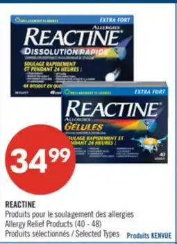 Pharmaprix REACTINE Allergy Relief Products (40 - 48) offer