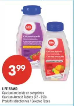 Pharmaprix LIFE BRAND Calcium Antacid Tablets offer