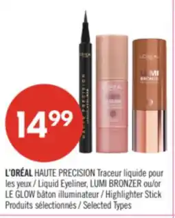 Pharmaprix L'ORÉAL HAUTE PRECISION Liquid Eyeliner, LUMI BRONZER or LE GLOW Highlighter Stick offer