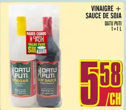Marché Lian Tai VINAIGRE + SAUCE DE SOJA DATU PUTI offer