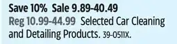 Canadian Tire Selected Car Cleaning and Detailing Products offer