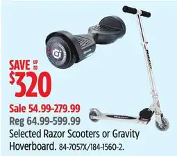 Canadian Tire Selected Razor Scooters or Gravity Hoverboard offer