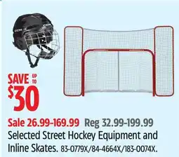 Canadian Tire Selected Street Hockey Equipment and Inline Skates offer