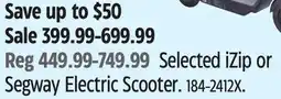 Canadian Tire Selected iZip or Segway Electric Scooter offer