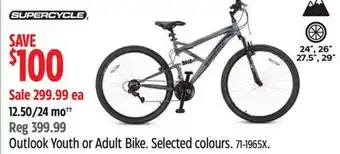 Canadian Tire Outlook Youth or Adult Bike offer