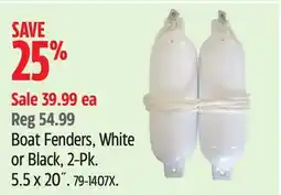 Canadian Tire Boat Fenders, White or Black, 2-Pk offer