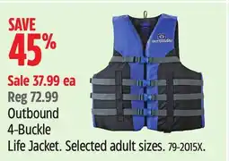 Canadian Tire Outbound 4-Buckle Life Jacket offer